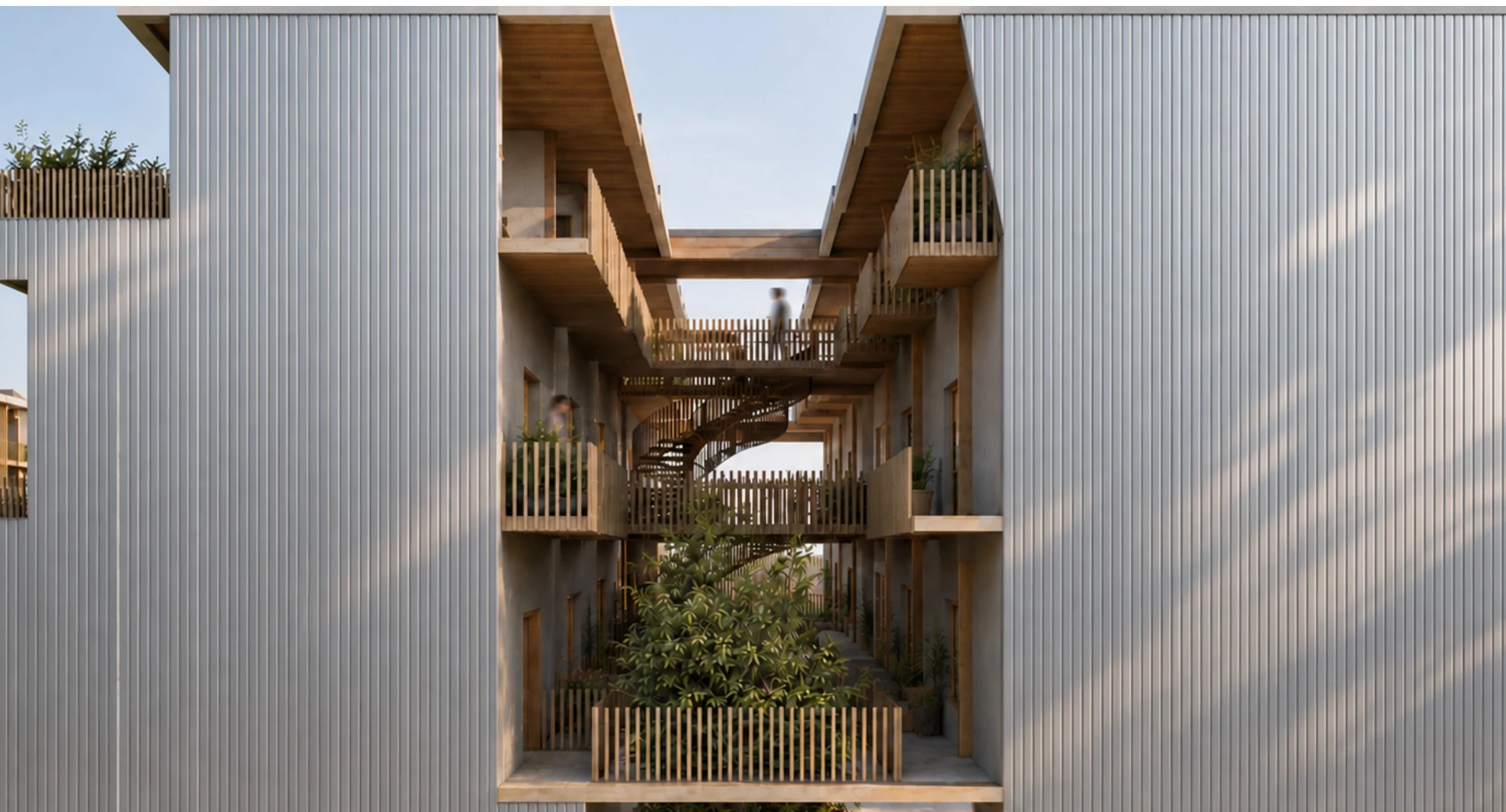 Courtyard render of The Pattern Book housing proposal